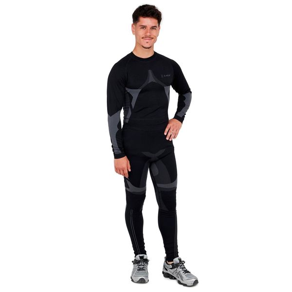 Podgrzewane bezszwowe legginsy. Czarne bielizna termoaktywna męska G-HEAT, m, bez wzorów, narciarskie. Za 563.45 zł.