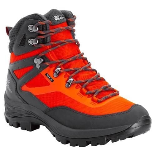 Buty trekkingowe męskie Jack Wolfskin Rebellion Guide Texapore Mid. Czerwone buty trekkingowe męskie Jack Wolfskin, bez wzorów, z materiału, sportowe, za kostkę, bez obcasa, bez zapięcia. Za 696.00 zł.