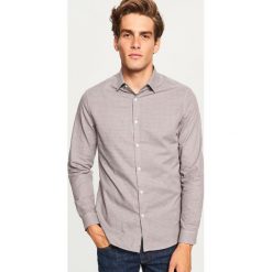 Koszula w kratkę slim fit - Brązowy. Brązowe koszule męskie Reserved, w kratkę. Za 69.99 zł.