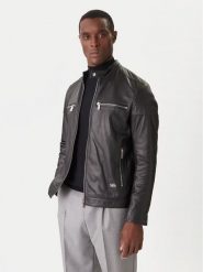 KARL LAGERFELD Kurtka skórzana 555022 554421 Czarny Slim Fit. Czarne kurtki męskie KARL LAGERFELD, m, bez wzorów, ze skóry, bez ramiączek, bez kaptura. Za 2,479.00 zł.