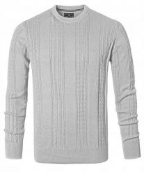 Lekki, Męski Sweter Bawełniany - Pako Jeans - Jasny Popiel, Faktura Materiału. Szare kardigany męskie Pako Jeans, l, bez wzorów, z bawełny, bez ramiączek. Za 189.00 zł.