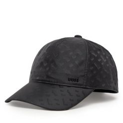 Czapka z daszkiem BOSS. Czarne czapki męskie Boss, bez wzorów. Za 309.99 zł.