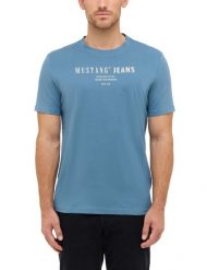 Męski T-Shirt Mustang Style Austin Bluestone 1016867 5180. T-shirty męskie Mustang, m, bez wzorów, bez kołnierzyka, bez ramiączek. Za 79.99 zł.