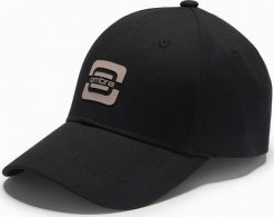 Czapka męska bejsbolówka z logo czarna V2 OM-ACCS-0100. Czarne czapki męskie Ombre, bez wzorów. Za 151.28 zł.