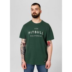 Koszulka bawełniana sportowa t-shirt dla dorosłych Garment Washed USA Cal. Białe t-shirty sportowe męskie PITBULL, m, bez wzorów, z bawełny, casualowe, bez ramiączek. Za 79.99 zł.