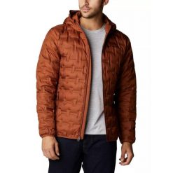 Kurtka przejściowa męska Columbia Delta Ridge Down Hooded. Brązowe kurtki narciarskie i snowboardowe męskie Columbia, na jesień, m, bez wzorów, z puchu, bez kaptura, narciarskie. Za 779.00 zł.