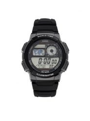 Casio Zegarek AE-1000W-1BVEF Czarny. Czarne, cyfrowe zegarki męskie Casio. Za 199.99 zł.