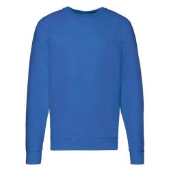 Lekka Raglanowa Bluza Unisex Dla Dorosłych. Niebieskie bluzy nierozpinane męskie Fruit of the Loom, l, bez wzorów, bez ramiączek, bez kaptura. Za 71.99 zł.