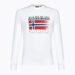 Bluza męska Napapijri B-Kreis C. Białe bluzy nierozpinane męskie Napapijri, m, bez wzorów, casualowe, bez ramiączek, bez kaptura. Za 319.99 zł.