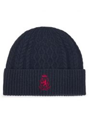 Tommy Hilfiger Czapka Crest AM0AM13828 Granatowy. Niebieskie czapki męskie Tommy Hilfiger, na zimę, bez wzorów, z materiału. Za 259.99 zł.