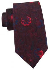 Krawat Męski - Angelo di Monti - Bordo w Kwiaty. Czerwone krawaty i muchy męskie Angelo di Monti, bez wzorów, z tkaniny, eleganckie. Za 45.00 zł.