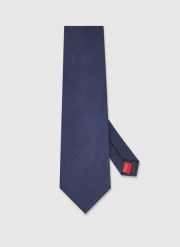 PAKO LORENTE - Jedwabny granatowy krawat z monogramem PL. Niebieskie krawaty i muchy męskie Pako Lorente, bez wzorów, z jedwabiu. Za 149.99 zł.