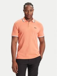 Boss Polo Paddy 50469055 Pomarańczowy Regular Fit. Brązowe koszulki polo męskie Boss, m, bez wzorów, z bawełny, bez kołnierzyka, bez ramiączek. Za 429.99 zł.