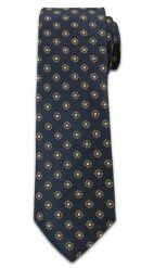 Stylowy Krawat Męski w Groszki i Słoneczka - Chattier, Ciemny Niebieski. Niebieskie krawaty i muchy męskie Chattier, bez wzorów, z tkaniny, eleganckie. Za 49.00 zł.