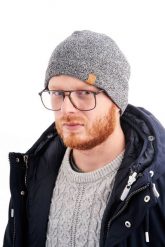 Ciepła czapka męska zimowa z polarem Brødrene cz1 j. szara 9912. Szare czapki męskie na jesień, bez wzorów, z polaru. Za 22.46 zł.