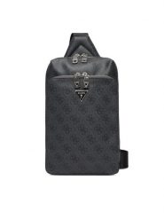 Guess Saszetka HMMILO P5226 Szary. Szare saszetki męskie Guess, z aplikacjami, ze skóry. Za 259.99 zł.