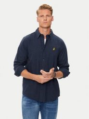 Brave Soul Koszula MSH-230HOLMES Granatowy Regular Fit. Niebieskie koszule męskie Brave Soul, m, bez wzorów, z bawełny, bez kołnierzyka, bez ramiączek. Za 69.99 zł.