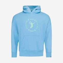 Bluza z kapturem unisex PADEL. Niebieskie bluzy nierozpinane męskie Head, xs, bez wzorów, z materiału, sportowe, bez ramiączek, z kapturem. W wyprzedaży za 315.00 zł.