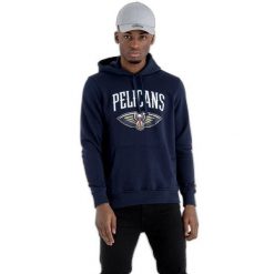 Bluza z kapturem New Orleans Pelicans NBA. Niebieskie bluzy nierozpinane męskie New Era, m, bez wzorów, z kapturem. W wyprzedaży za 165.00 zł.
