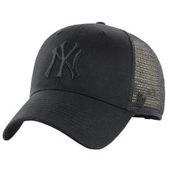 Czapka z daszkiem dla dorosłych MLB New York Yankees Branson Cap. Czarne czapki męskie 47 Brand, bez wzorów, z bawełny. Za 79.99 zł.
