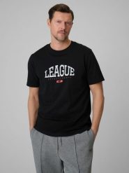 4F T-shirt regular z nadrukiem męski - czarny 3XL. Czarne t-shirty męskie 4f, m, bez wzorów, z bawełny, bez kołnierzyka, bez ramiączek. Za 69.99 zł.