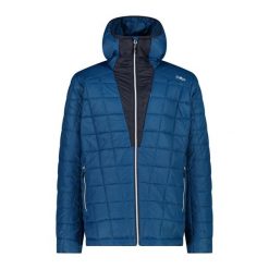 Kurtka z kapturem CMP Unlimitech. Niebieskie kurtki męskie CMP, bez wzorów, z puchu, sportowe, bez ramiączek, z kapturem. W wyprzedaży za 454.00 zł.