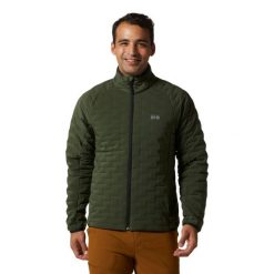 Lekka kurtka turystyczna Mountain Hardwear Stretchdown. Zielone kurtki męskie MOUNTAIN HARDWEAR, na zimę, bez wzorów, sportowe, bez ramiączek, bez kaptura. Za 1,126.80 zł.