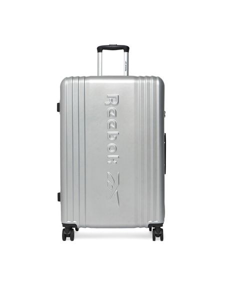 Reebok Walizka duża RBK-WAL-003-07-CCC-L Srebrny. Szare walizki męskie Reebok, bez wzorów, z tworzywa sztucznego, duże. Za 349.99 zł.