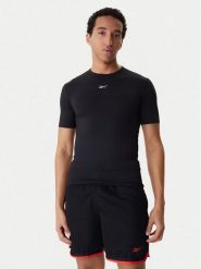 Reebok Koszulka techniczna RK25599CCM Czarny Slim Fit. Czarne t-shirty sportowe męskie Reebok, m, bez wzorów, z syntetyku, sportowe, bez ramiączek. Za 79.99 zł.