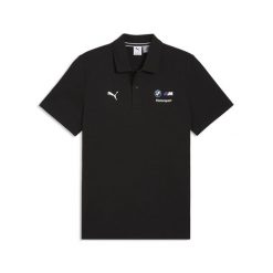 Męska koszulka polo BMW M MOTORSPORT Essentials PUMA. Czarne koszulki polo męskie Puma, l, bez wzorów, sportowe, bez kołnierzyka, bez ramiączek. Za 229.00 zł.