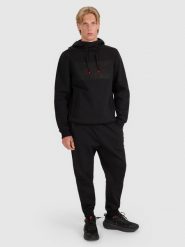 4F Spodnie dresowe joggery męskie - czarne 3XL. Czarne długie spodnie sportowe męskie 4f, bez wzorów, z bawełny. Za 179.99 zł.