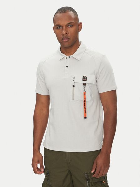 Parajumpers Polo Rescue 25SMPMPORE10 Szary Regular Fit. Szare koszulki polo męskie Parajumpers, l, bez wzorów, z bawełny, bez kołnierzyka, bez ramiączek. Za 539.99 zł.