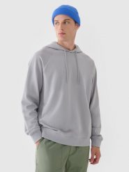 4F Bluza dresowa nierozpinana z kapturem męska - szara XL. Szare bluzy z kapturem męskie 4f, m, bez wzorów, z bawełny, z kapturem. Za 179.99 zł.