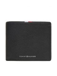 Tommy Hilfiger Portfel Th Corp Cc Flap & Coin AM0AM13741 Czarny. Czarne portfele męskie Tommy Hilfiger, bez wzorów, ze skóry. Za 259.99 zł.