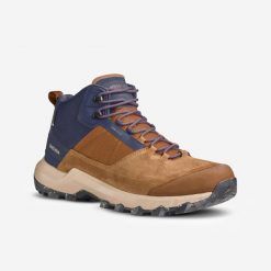 Buty turystyczne męskie Quechua MH500 mid wodoodporne. Brązowe buty trekkingowe męskie QUECHUA, bez wzorów, z kauczuku, sportowe, bez obcasa, bez zapięcia. Za 329.99 zł.