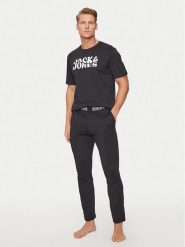 Jack & Jones Piżama Elton 12266998 Czarny Standard Fit. Czarne piżamy męskie Jack & Jones, m, bez wzorów, z bawełny, bez kołnierzyka, bez ramiączek. Za 159.99 zł.