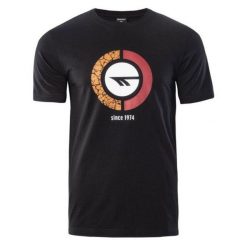 Koszulka męska Hi-Tec Rakan - czarna, Rozmiar L. Czarne t-shirty męskie Hi-tec, l, bez wzorów, z bawełny, bez kołnierzyka, bez ramiączek. Za 44.99 zł.