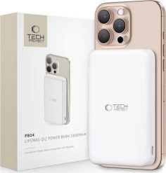 Powerbank Tech-Protect TECH-PROTECT PB24 LIFEMAG QI2 MAGSAFE POWER BANK 10000MAH WHITE. Białe powerbanki TECH-PROTECT. Za 119.40 zł.