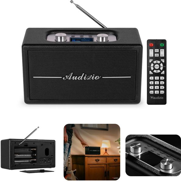 Radio retro DAB FM BT Tune60 Audizio czarne one size. Czarne radia Audizio. Za 349.00 zł.