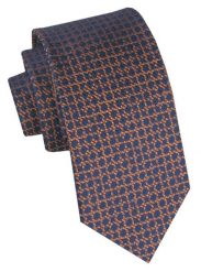 Klasyczny, Męski Krawat Alties - Ciemne Złoto i Granat, Drobny Wzór. Niebieskie krawaty i muchy męskie Alties, bez wzorów, z tkaniny, eleganckie. Za 49.00 zł.