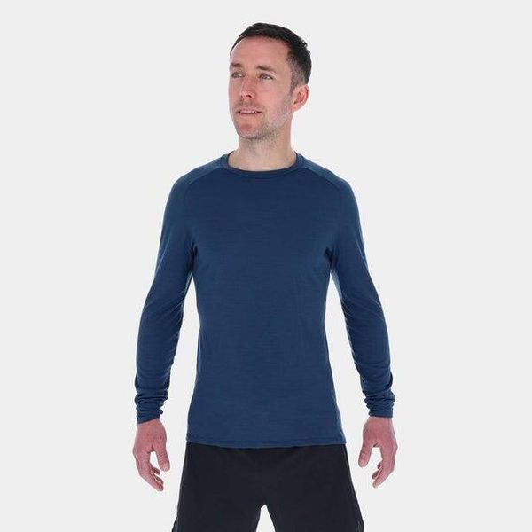 Bluza merino męska Inov-8 Merino Long Sleeve T-Shirt. Niebieskie bluzy nierozpinane męskie Inov-8, m, bez wzorów, z wełny, sportowe, bez ramiączek, bez kaptura. Za 266.99 zł.