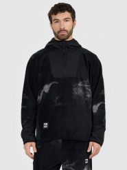 4F Polar loose z kapturem męski - czarny L. Czarne bluzy z polaru męskie 4f, l, bez wzorów, z materiału, bez ramiączek, z kapturem. Za 199.99 zł.