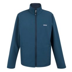 Męski Softshell Cera V. Niebieskie kurtki softshell męskie Regatta, m, bez wzorów, z softshellu, bez kaptura, trekkingowe. Za 80.99 zł.