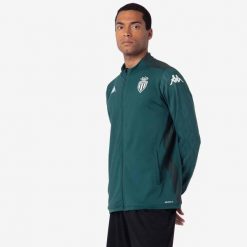 Bluza AS Monaco Arun Pro 8 2024/25. Zielone bluzy nierozpinane męskie Kappa, bez wzorów, sportowe, bez ramiączek, bez kaptura. W wyprzedaży za 199.75 zł.