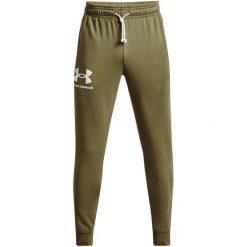 Spodnie Under Armour Terry, Mężczyźni. Białe długie spodnie sportowe męskie Under Armour, bez wzorów, z bawełny, na fitness i siłownię. Za 318.00 zł.