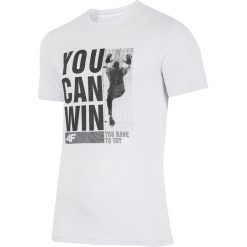 T-shirt męski TSM017 - biały. T-shirty męskie marki 4f. W wyprzedaży za 49.99 zł.