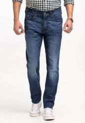 MUSTANG STYLE WASHINGTON MĘSKIE SPODNIE JEANSOWE JEANSY DŻINSY DENIM BLUE 1013944 5000 883. Niebieskie jeansy męskie Mustang, bez wzorów, z denimu. Za 199.99 zł.