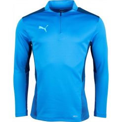 Bluza Puma Teamcup 14 Zip Top, Mężczyźni. Niebieskie bluzy nierozpinane męskie Puma, m, bez wzorów, z poliesteru, bez ramiączek, bez kaptura. Za 290.00 zł.