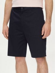 Calvin Klein Szorty materiałowe Sateen K10K112831 Granatowy Regular Fit. Niebieskie szorty męskie Calvin Klein, bez wzorów, z bawełny. Za 209.99 zł.