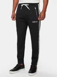 Replay Spodnie dresowe M9987.000.23590 Czarny Regular Fit. Czarne spodnie dresowe męskie Replay, bez wzorów, z dresówki. Za 749.99 zł.